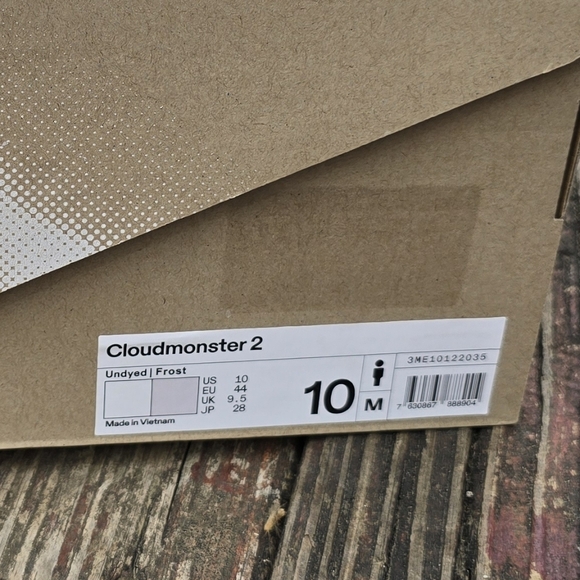 NIB, On Running, Mens, Cloudmonster 2, Undyed Frost, Athletic Shoes, Sz 10 - Picture 15 of 15